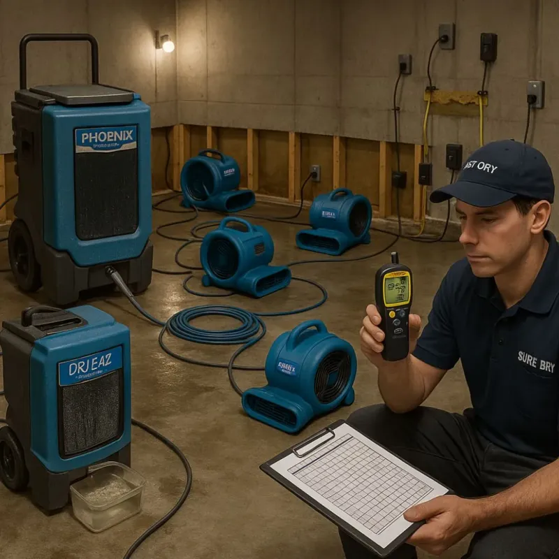 Structural Drying and Dehumidification process in Roy, UT